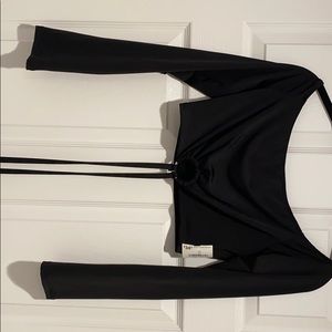 Once upon a skirt Black off the shoulder crop top